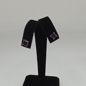 14k Purple Amethyst Stud Earrings